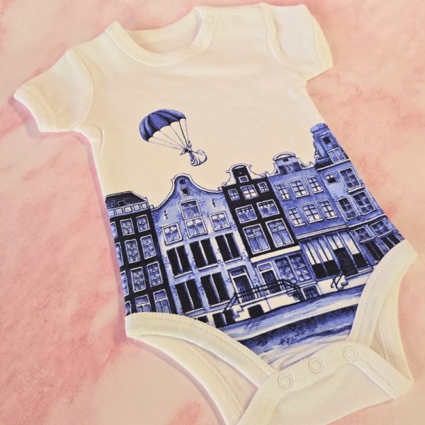 Delft Blauw Inspired Onesie Canal Houses