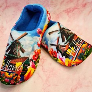 Colourful Holland slippers with windmill design